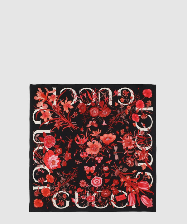 구찌 플로라 프린트 실크 까레