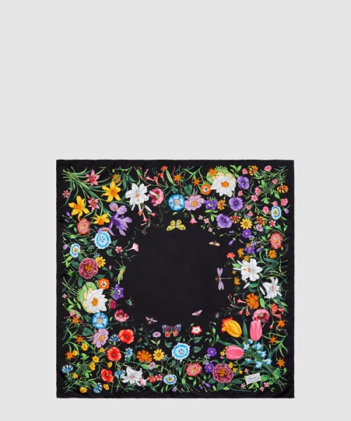 구찌 플로라 프린트 실크 까레 699506