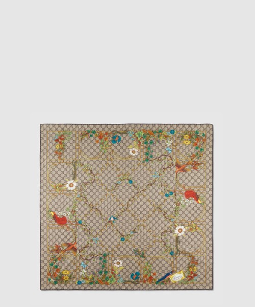 구찌 플로라 프린트 실크 까레 777066