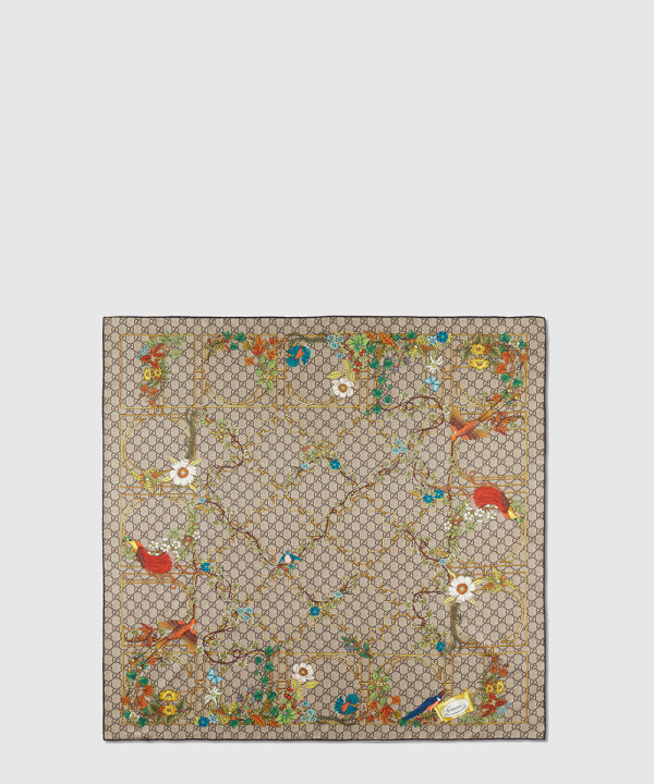 구찌 플로라 프린트 실크 까레 777066