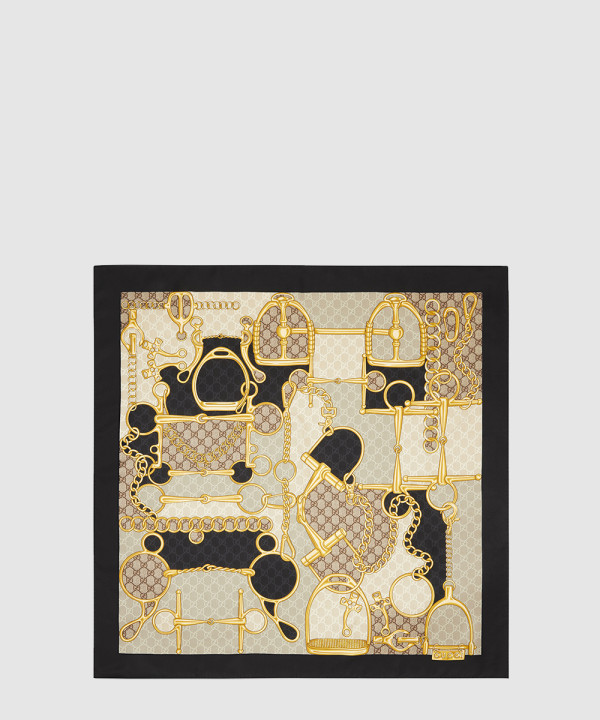 구찌 GG 홀스빗 실크 스카프 764655