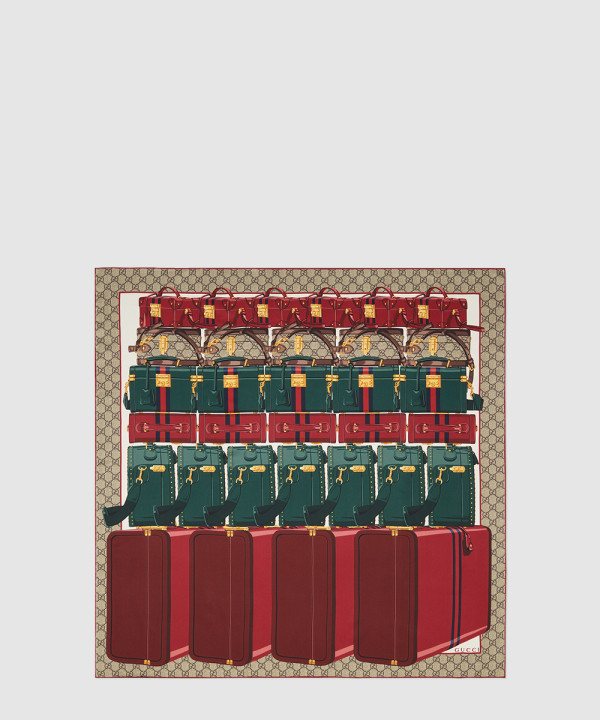 구찌 GG 발리제리아 프린트 실크 까레 783164