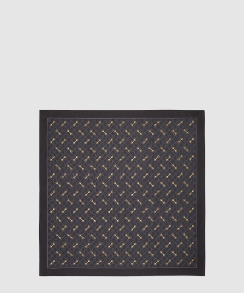 구찌 GG 프린트 홀스빗 실크 까레 662576