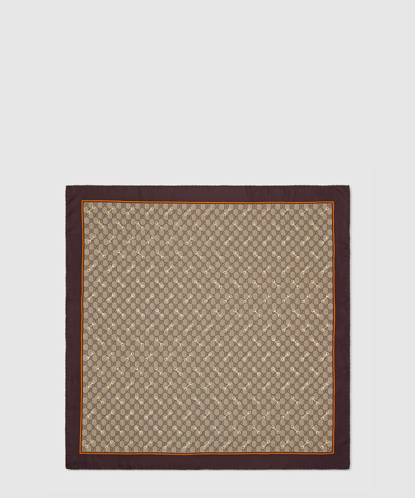 구찌 GG 프린트 홀스빗 실크 스카프 662576