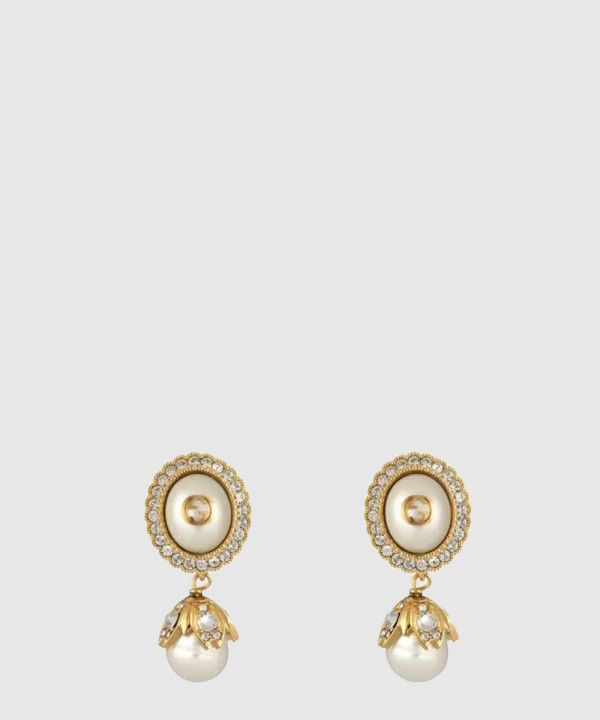 구찌 인터로킹 G 펄 귀걸이 753926