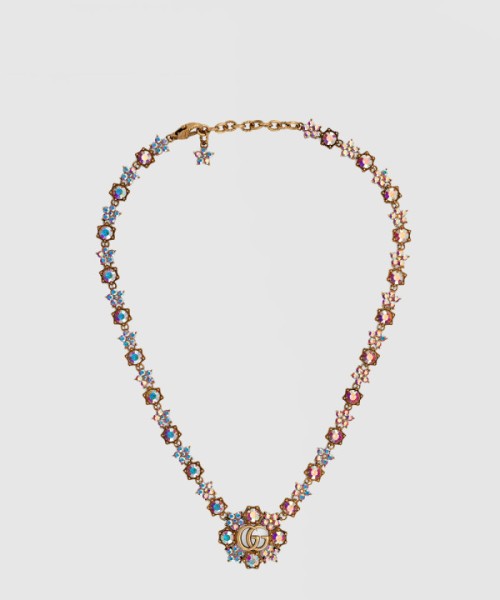 구찌 크리스털 꽃 목걸이 753805
