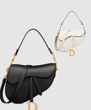 디올 스트랩 새들백 그레인드 미듐 M0455