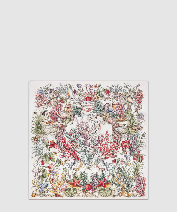 디올 Cabinet de la Mer 90 스퀘어 스카프 51CAM