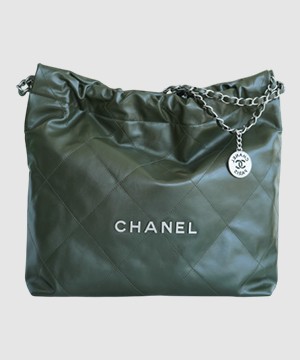 샤넬 22백 미듐 그린 은장