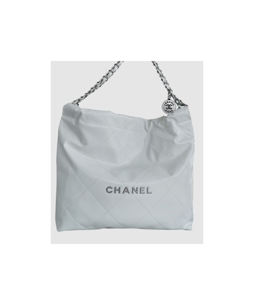 샤넬 22백 미듐 화이트 은장