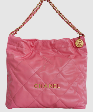 샤넬 22백 미듐 코랄핑크 금장