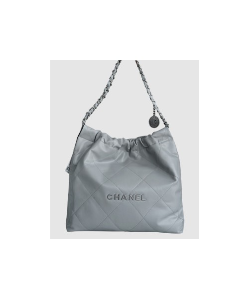 샤넬 22백 미듐 그레이 은장