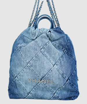 샤넬 22백팩 스몰 데님 은장