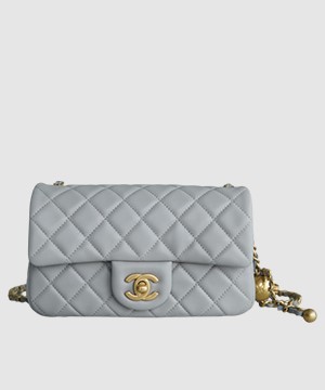 샤넬 클래식 골드볼 플랩백 미니 그레이