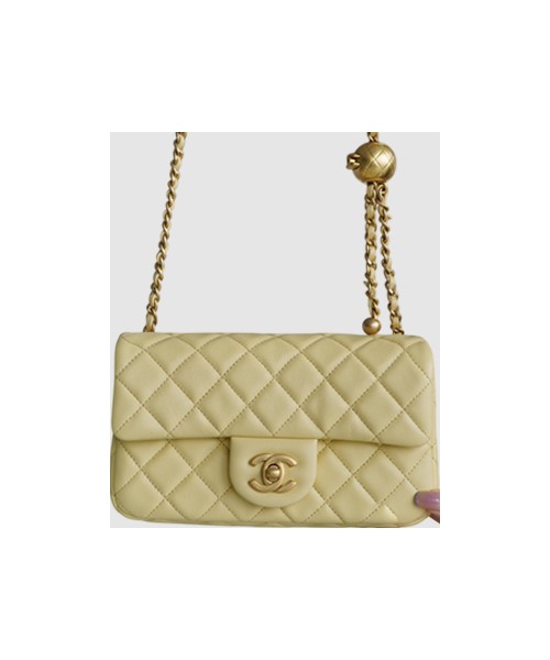샤넬 클래식 골드볼 플랩백 미니 옐로우