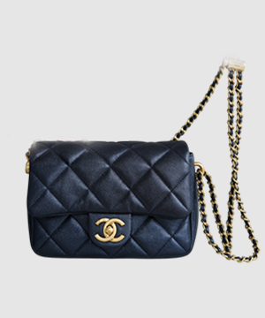 샤넬 클래식 체인 플랩백 다크블루 캐비어