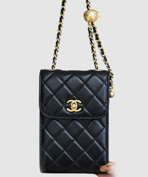 샤넬 골드볼 폰홀더백 블랙