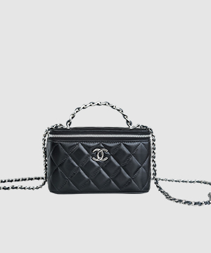 샤넬 탑핸들 스몰 베니티백 화이트 은장