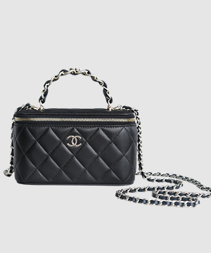 샤넬 체인 코스메틱 베니티백 블랙 은장