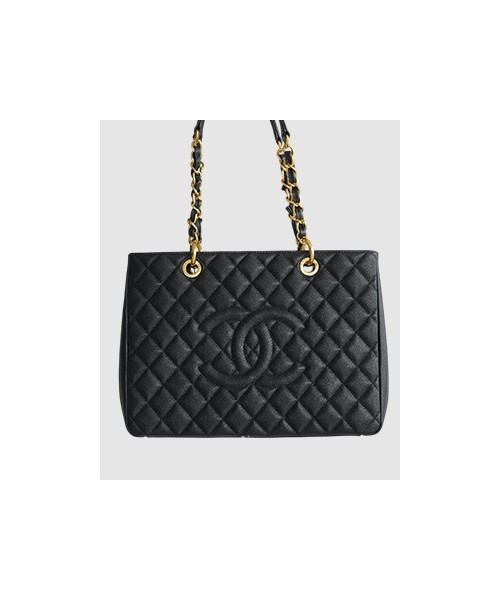 샤넬 GST 그랜드 샤핑 토트백 캐비어 금장
