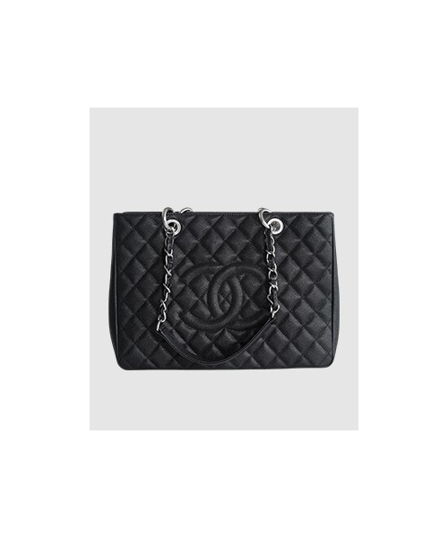 샤넬 GST 그랜드 샤핑 토트백 캐비어 은장