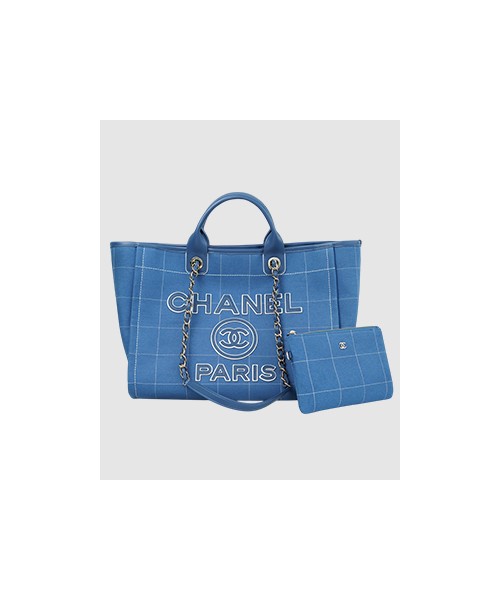 샤넬 맥시 쇼핑백 블루