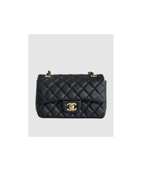샤넬 클래식 라지 블랙 금장 캐비어