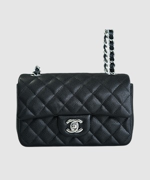 샤넬 클래식 미니 블랙 은장 캐비어