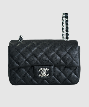 샤넬 클래식 미니 블랙 은장 캐비어