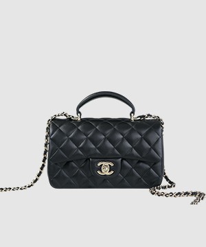 샤넬 클래식 뉴미니 탑핸들 플랩백 블랙