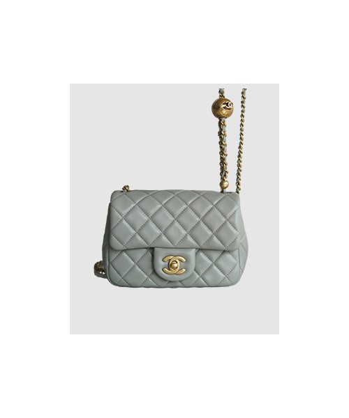 샤넬 쁘띠삭 골드볼 플랩백 뉴미니 팻그레이