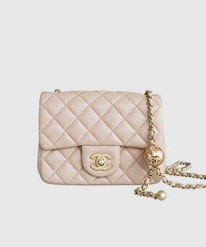샤넬 쁘띠삭 골드볼 플랩백 뉴미니 핑크베이지