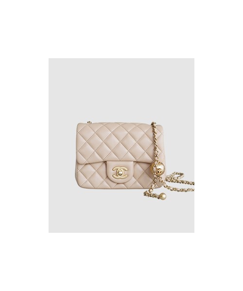 샤넬 쁘띠삭 골드볼 플랩백 뉴미니 핑크베이지