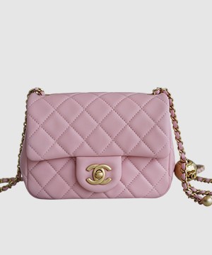 샤넬 뉴미니 골드볼 플랩백 핑크