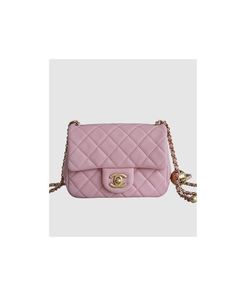 샤넬 뉴미니 골드볼 플랩백 핑크