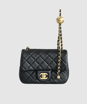 샤넬 뉴미니 골드볼 플랩백 블랙