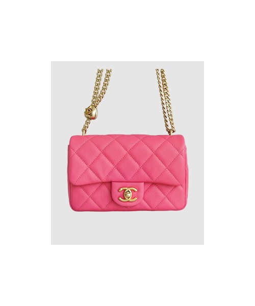 샤넬 하트볼 플랩백 뉴미니 코랄핑크 캐비어