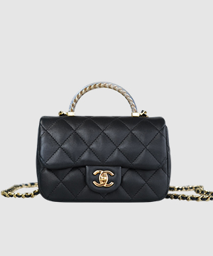 샤넬 24P최신 클래식 탑핸들 뉴미니 블랙