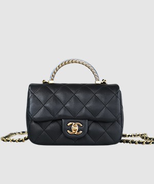 샤넬 24P최신 클래식 탑핸들 뉴미니 블랙