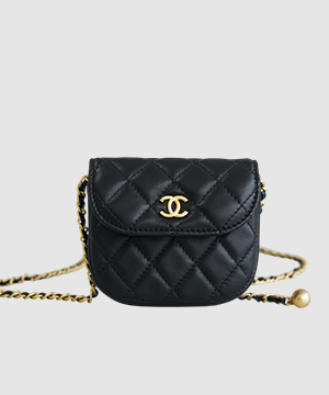 샤넬 WOC 골드볼 퀄팅 체인 웨이스트 미니백