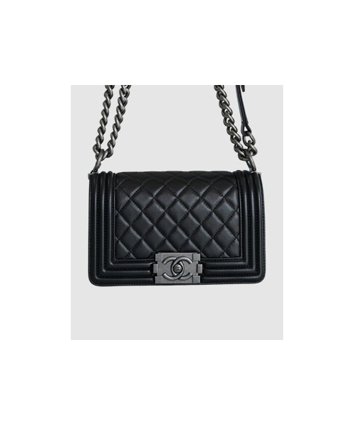 샤넬 보이백 스몰 블랙 은장 램스킨