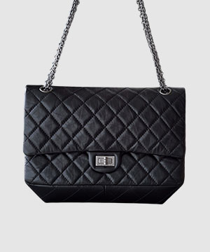 샤넬 2.55 빈티지 플랩백 블랙 은장 미듐