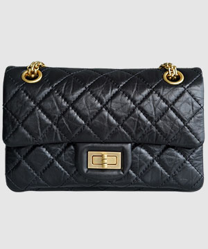 샤넬 2.55 빈티지 플랩백 블랙 금장 미니