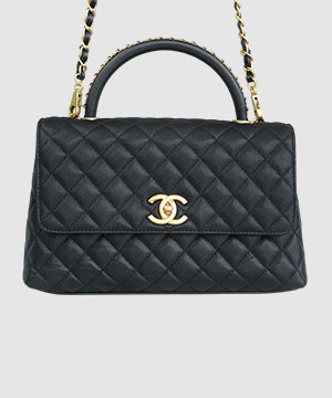 샤넬 코코핸들 체인 블랙 미듐 캐비어