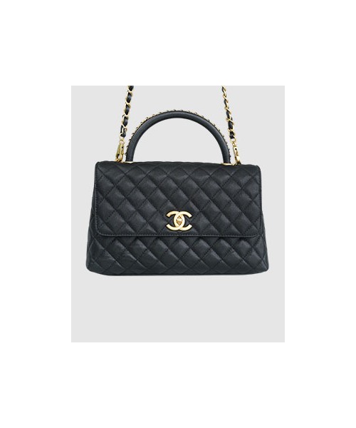 샤넬 코코핸들 체인 블랙 미듐 캐비어