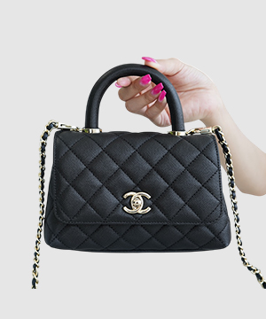 샤넬 코코핸들 블랙 미니 캐비어