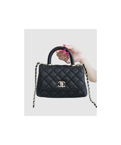 샤넬 코코핸들 블랙 미니 캐비어