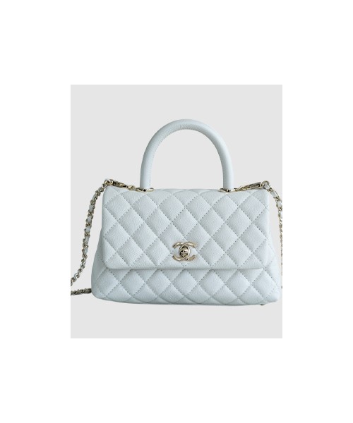 샤넬 코코핸들 화이트 스몰 캐비어