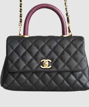 샤넬 코코핸들 블랙 리자드 스몰 캐비어