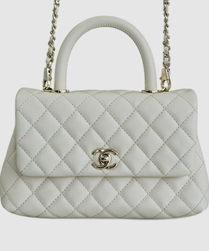 샤넬 코코핸들 오프화이트 스몰 캐비어